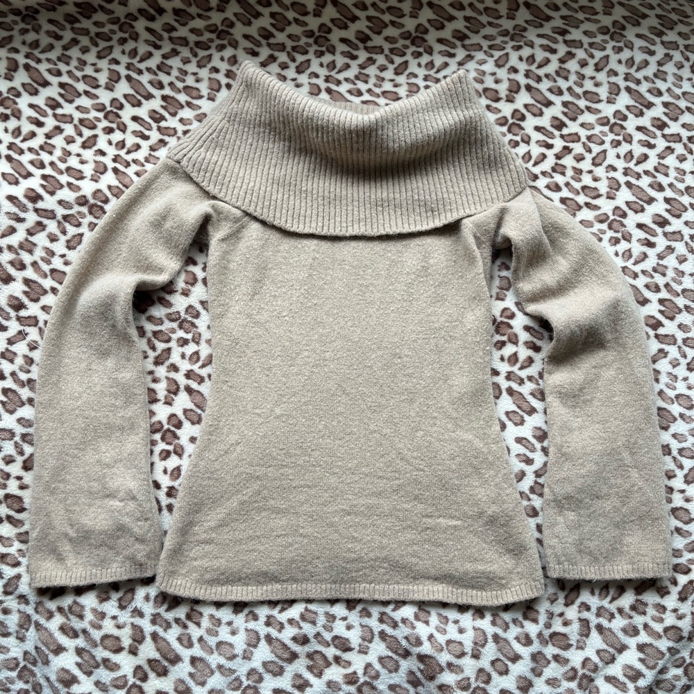 Cult Gaia Off the Shoulder Alpaca Wool Brown Sweater Size Small